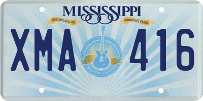 MS license plate XMA416