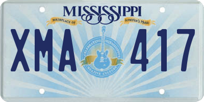 MS license plate XMA417