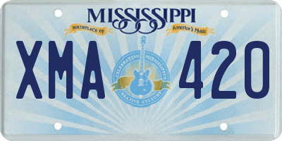 MS license plate XMA420