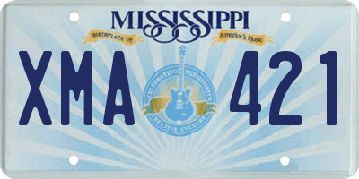 MS license plate XMA421