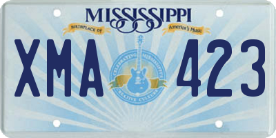 MS license plate XMA423