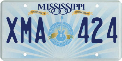 MS license plate XMA424