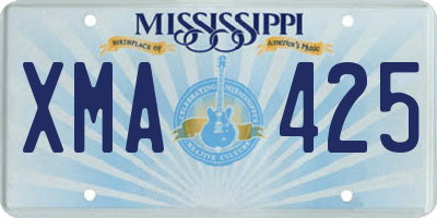 MS license plate XMA425