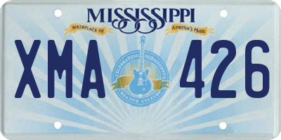 MS license plate XMA426
