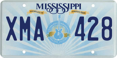 MS license plate XMA428