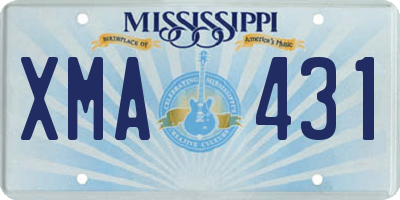 MS license plate XMA431