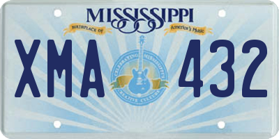 MS license plate XMA432
