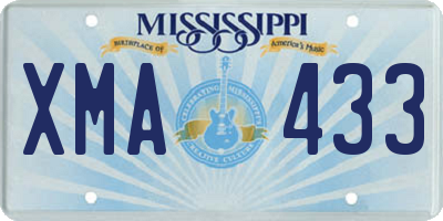 MS license plate XMA433