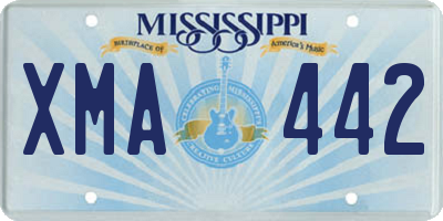 MS license plate XMA442