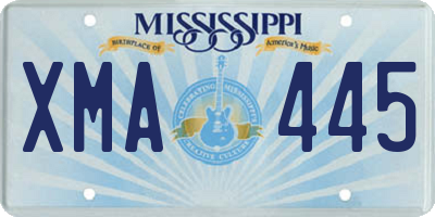 MS license plate XMA445