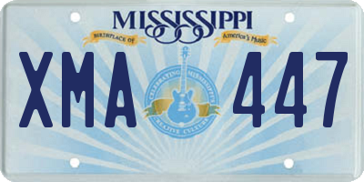 MS license plate XMA447