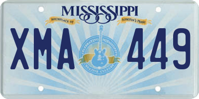 MS license plate XMA449