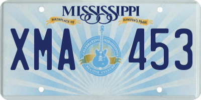 MS license plate XMA453