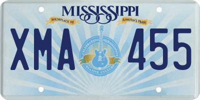 MS license plate XMA455