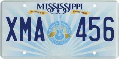 MS license plate XMA456
