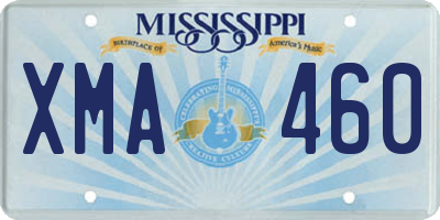 MS license plate XMA460