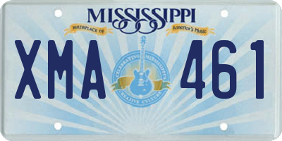 MS license plate XMA461