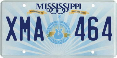 MS license plate XMA464