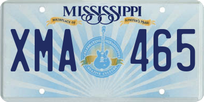 MS license plate XMA465
