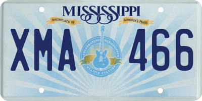 MS license plate XMA466