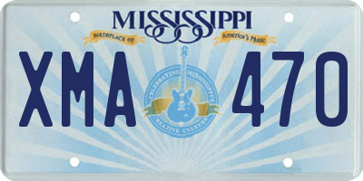 MS license plate XMA470