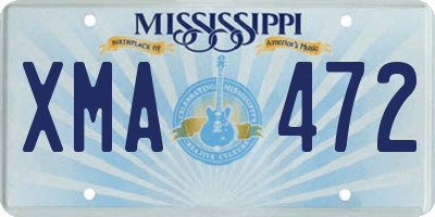 MS license plate XMA472