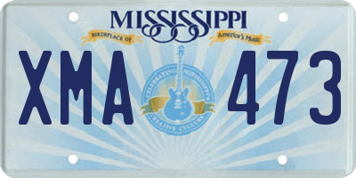 MS license plate XMA473
