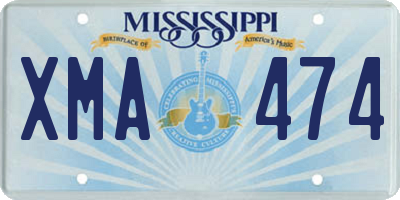 MS license plate XMA474