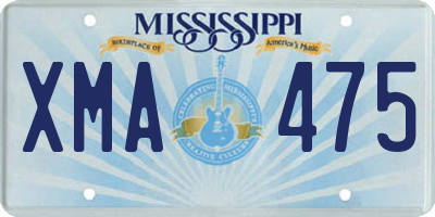 MS license plate XMA475