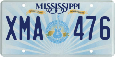 MS license plate XMA476