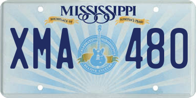 MS license plate XMA480