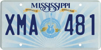 MS license plate XMA481