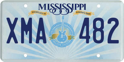 MS license plate XMA482