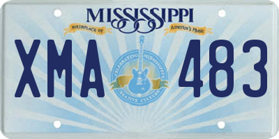 MS license plate XMA483