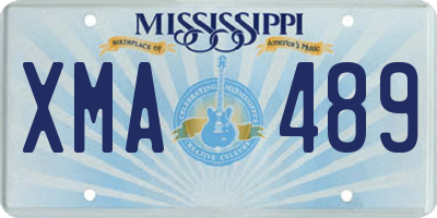 MS license plate XMA489