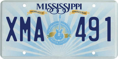 MS license plate XMA491