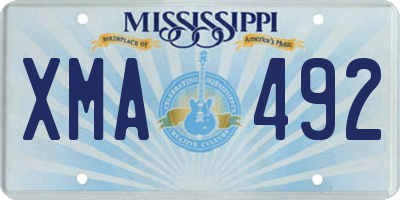 MS license plate XMA492