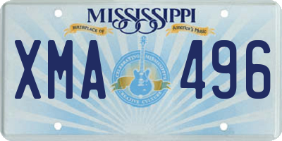 MS license plate XMA496
