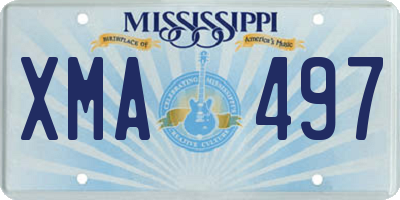 MS license plate XMA497