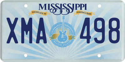 MS license plate XMA498