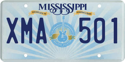 MS license plate XMA501