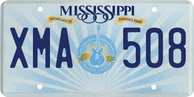 MS license plate XMA508