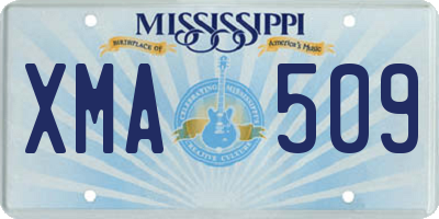 MS license plate XMA509