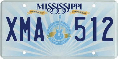 MS license plate XMA512