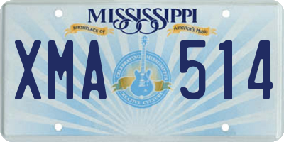 MS license plate XMA514