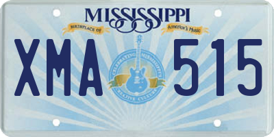 MS license plate XMA515