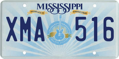 MS license plate XMA516