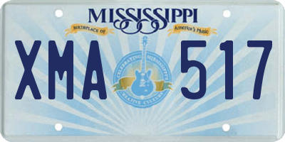 MS license plate XMA517