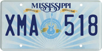 MS license plate XMA518