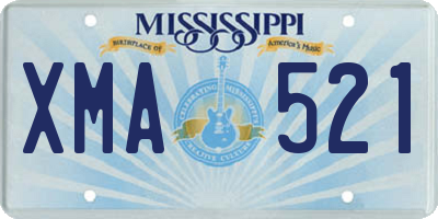 MS license plate XMA521